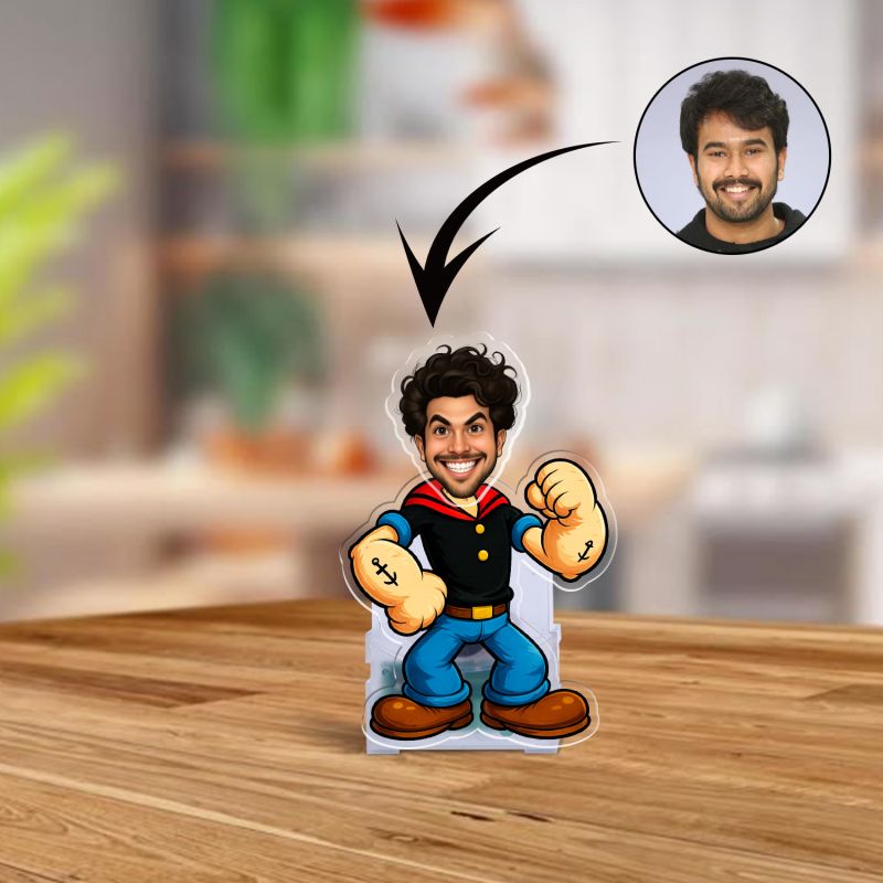 Personalized Cartoon Theme Bobblehead Caricature Solar Powered with Shaking Head Feature, Gift for Brother, Friends & Cartoon Lover Bedroom, Living Room Tabletop Decor